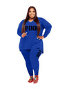 XL-5XL Two Piece Long Sleeve V Neck top And Pants