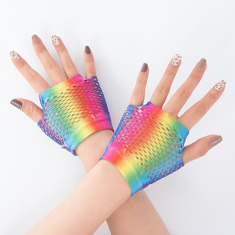 Fishnet Fingerless Long Gloves