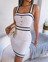 Casual Square Neck Knitted Hip Dress
