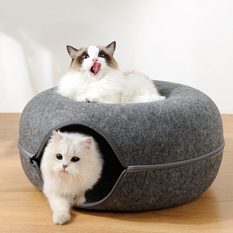 Donut Bed with Zipper Cat House