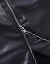 Irregular Faux Leather High Waist A-Line Zipper Skirt