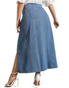 Plus Size Jeans Skirts With Splits