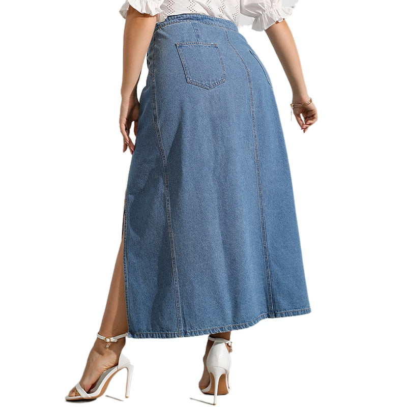 Plus Size Jeans Skirts With Splits