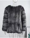 Elegant Windproof Thick Faux Fox Fur Long Coat