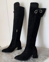 Knee High Suede Chelsea Boots