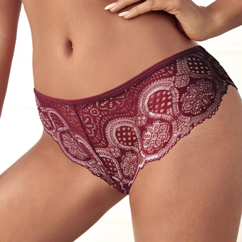 Low-Waist Female Embroidery Underwear