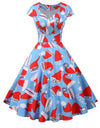 Short Sleeve V Neck Elegant Christmas Party Dress