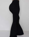 Bell-bottom Solid High Waist Long Pants
