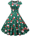 Short Sleeve V Neck Elegant Christmas Party Dress