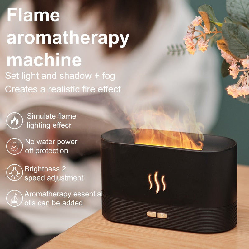 180ML USB Essential Oil Diffuser Simulation Flame
