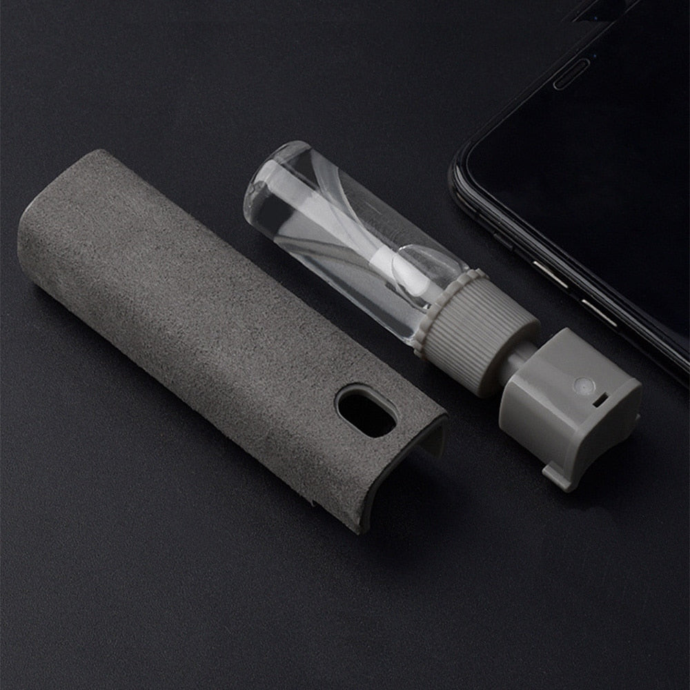 2 In 1 Phone Screen Cleaner Spray  And Dust Removal Microfiber Cloth Set
