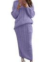 Warm Knitted 2 Piece Pullover Sweater Set