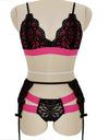 3pc Erotic Lingerie Lace Bra Set