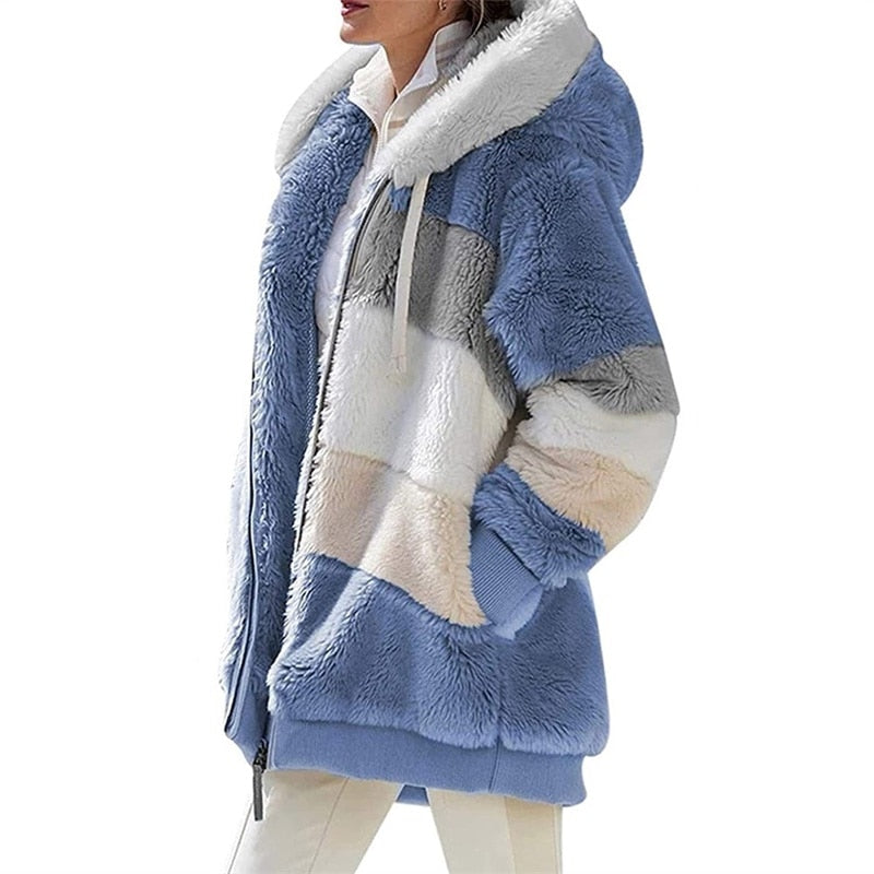 Warm Hooded Fleece Zipper Casual Coats For Winter
