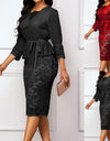 3/4 Sleeve Elegant Bodycon Knee-length Dress