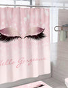 Stylish Rose Gold Eyelash Makeup Print Bath Curtain