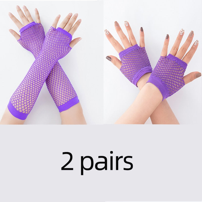 Fishnet Fingerless Long Gloves