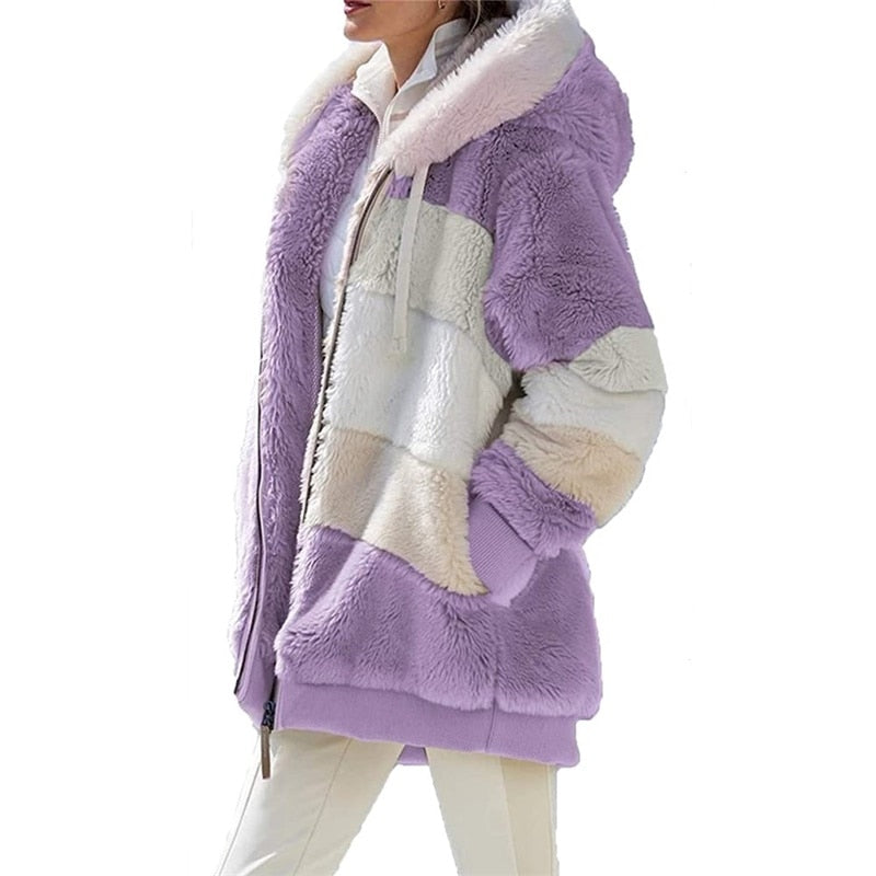 Warm Hooded Fleece Zipper Casual Coats For Winter