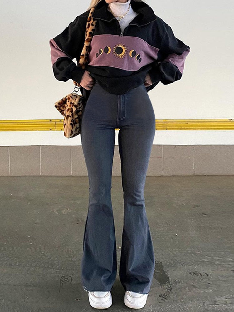 Flare High Waist Denim Pants