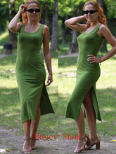 Load image into Gallery viewer, Slit Midi Casual Summer Sundress
