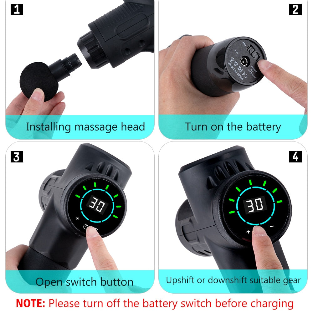 Pain Relief Electric Massage Gun S3 S4 30 Gear