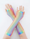 Fishnet Fingerless Long Gloves