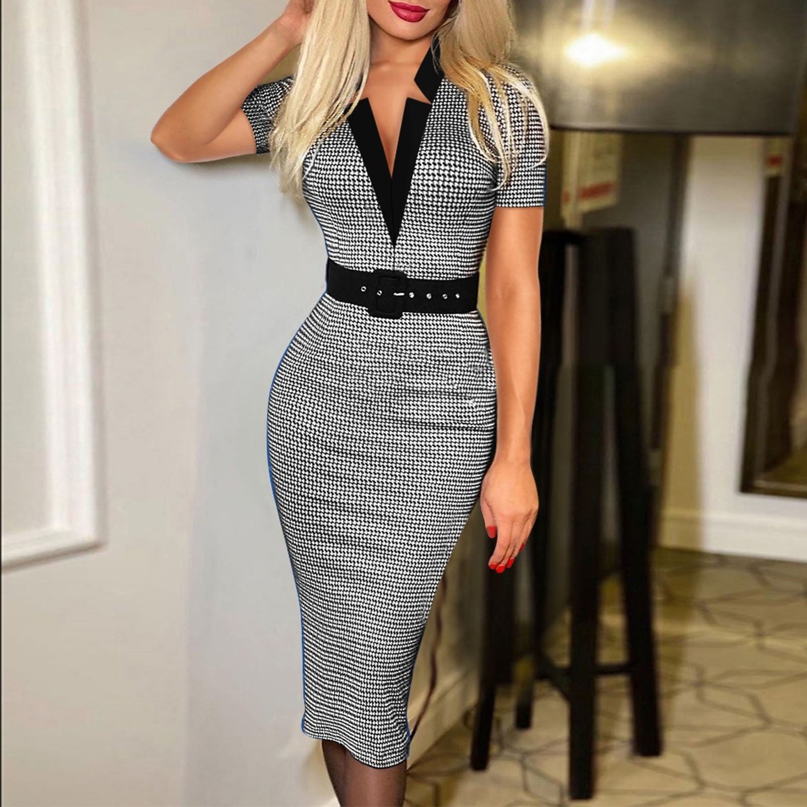 Casual Elegant Fashion Print Work Dress