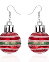 Fashion Green Red Color Star Ball Christmas Earring Women