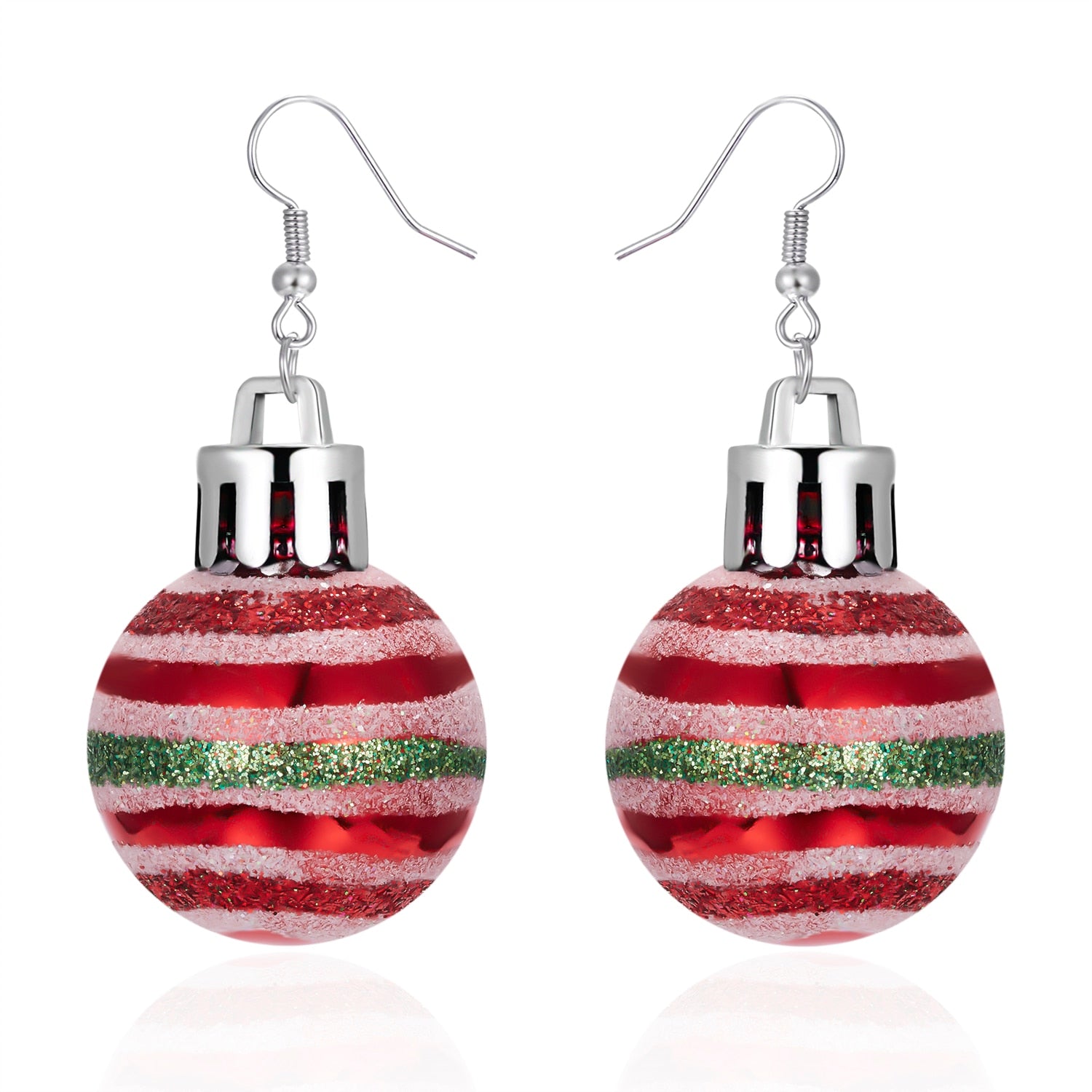 Fashion Green Red Color Star Ball Christmas Earring Women