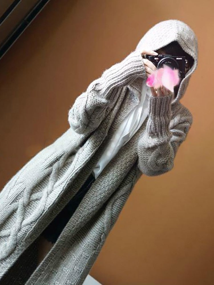 Cardigan Casual hooded coat sweater