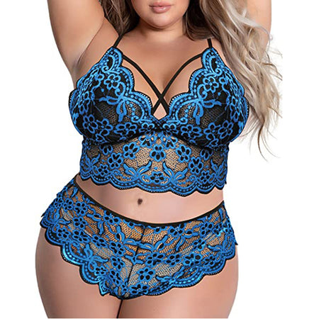 Sexy Plus Size Bra and panties Two Piece Set
