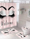 Stylish Rose Gold Eyelash Makeup Print Bath Curtain