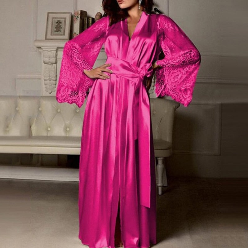 Soft Silk Lace Dressing Gown