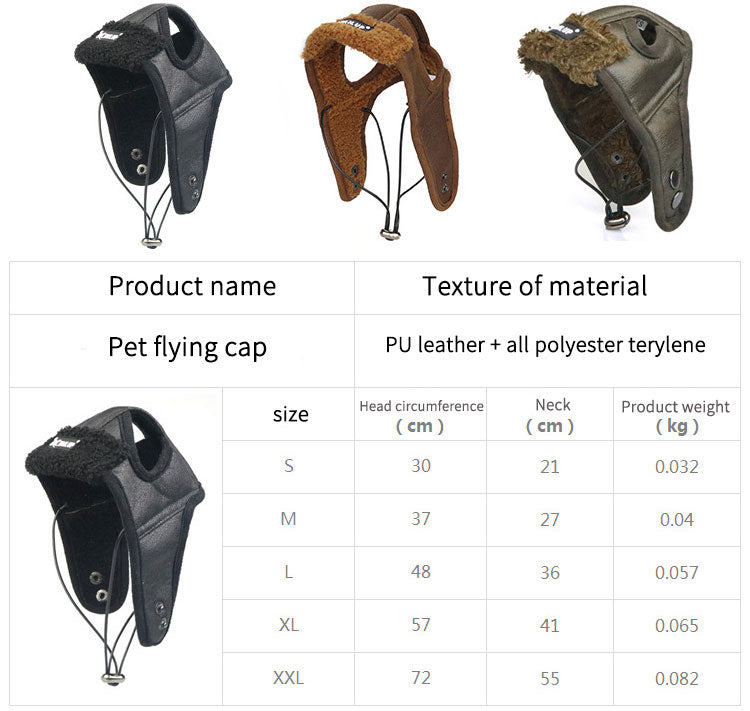 Warm Leather Dog Pilot Hat