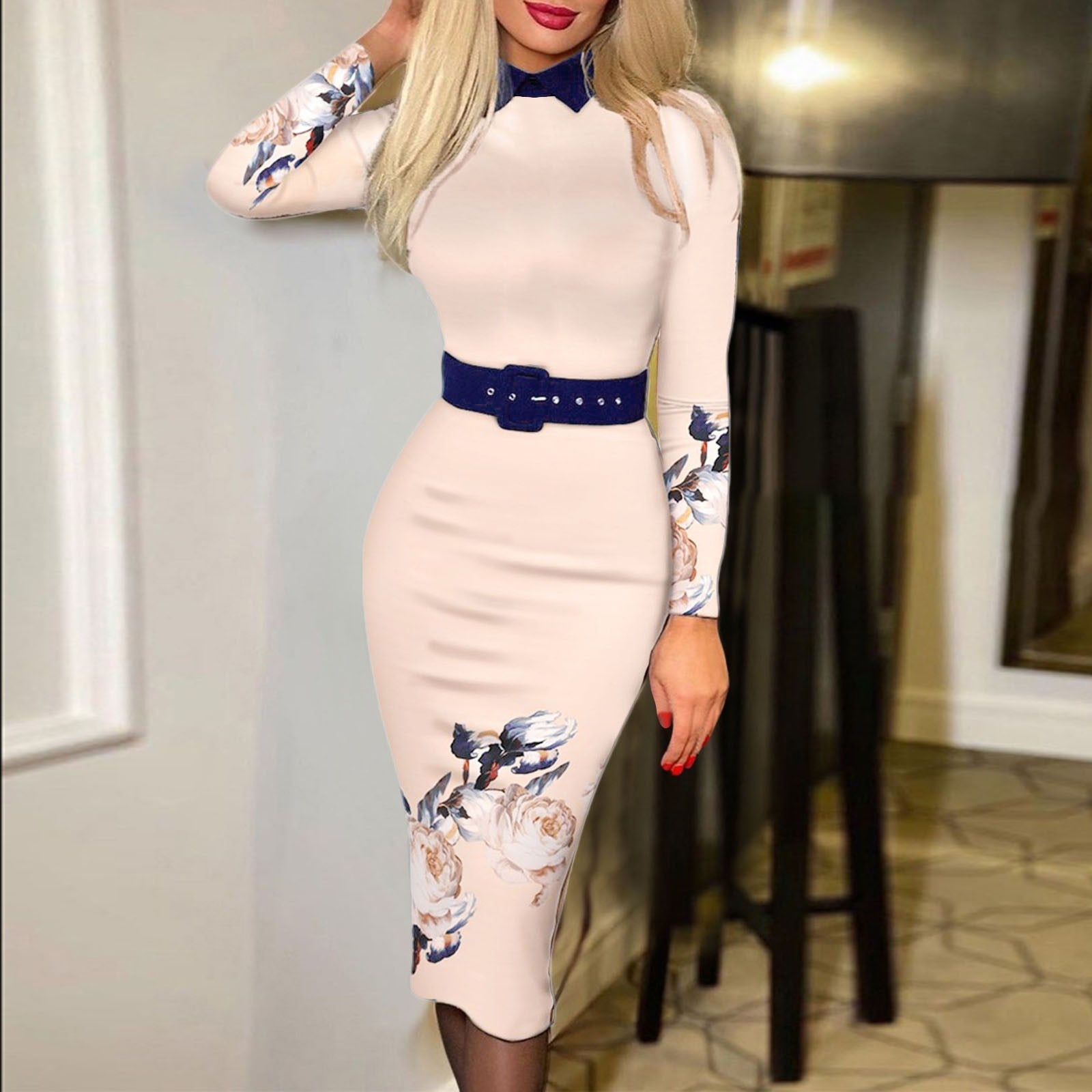 Casual Elegant Fashion Print Work Dress