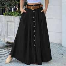 Charger l&#39;image dans la galerie, Casual Loose Hem Button A-line Long Skirt
