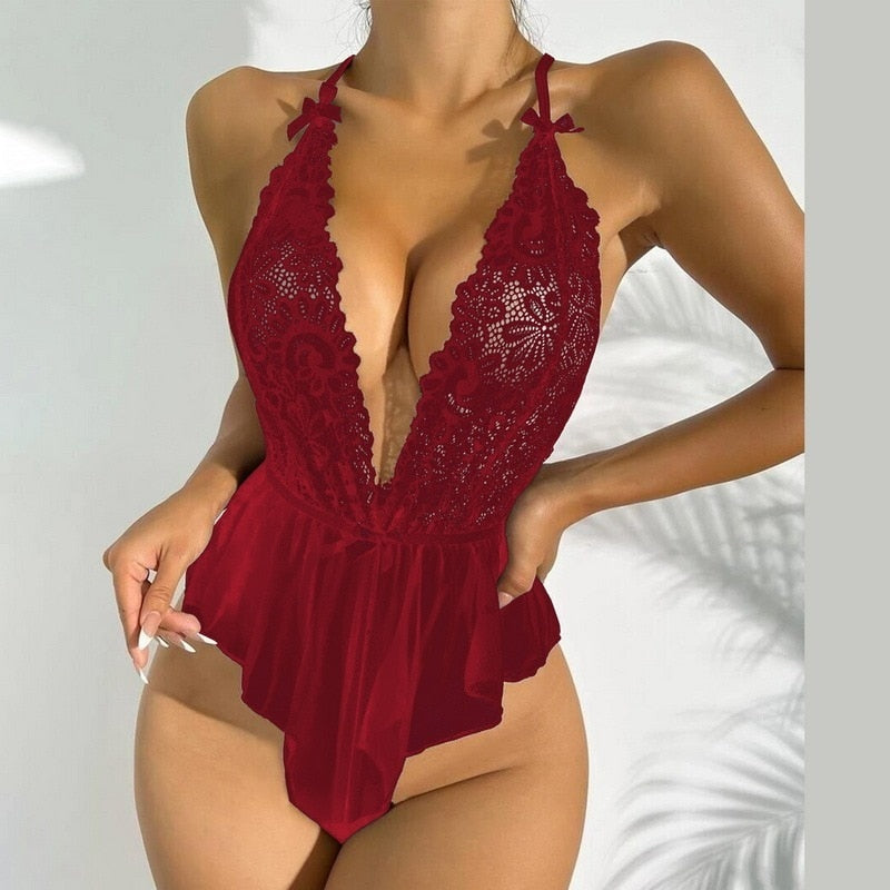 Satin Lace Sexy Sling Nightdress