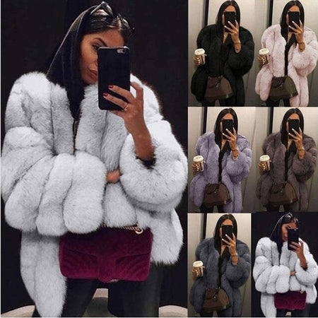 High Quality Elegant Thick Warm Fur Coat