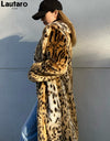 Long Thick Fluffy Faux Fur Tiger Print Coat