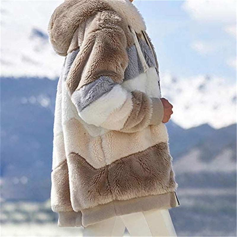 Warm Hooded Fleece Zipper Casual Coats For Winter