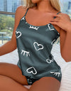 Silk Heart Print Pajama Set