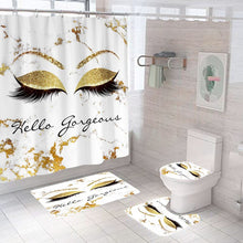 Load image into Gallery viewer, Stylish Rose Gold Eyelash Makeup Print Bath Curtain
