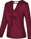 Lace Long Sleeve Casual V-neck