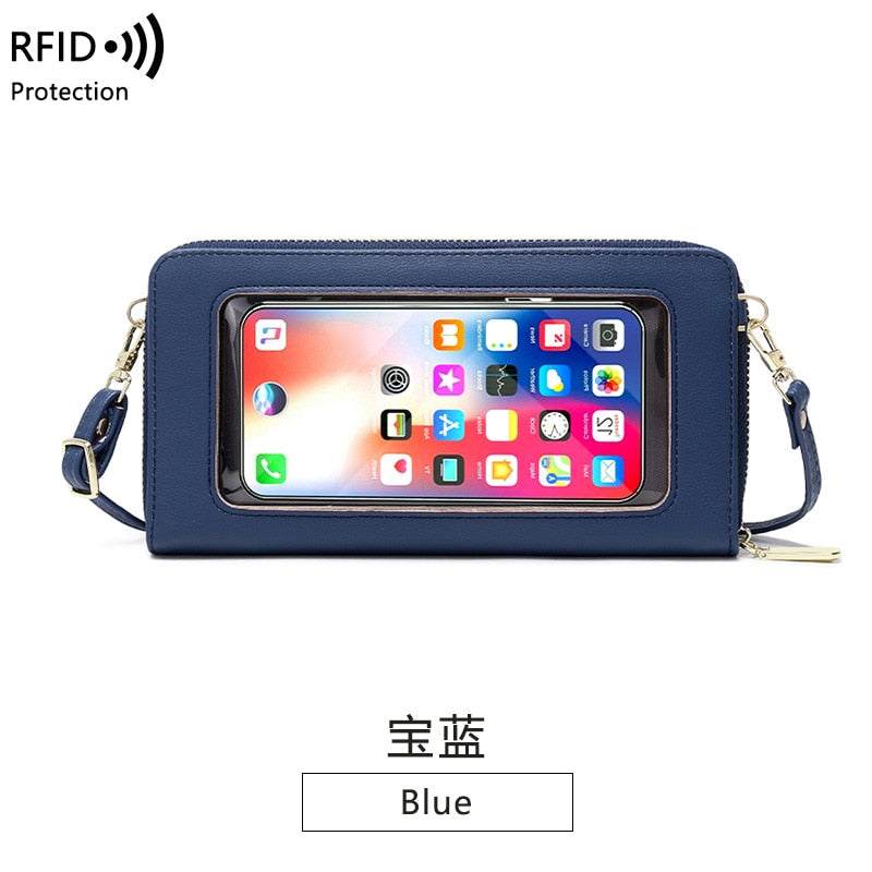 Mini Shoulder Bag Touch Screen Mobile Phone Transparent Bag