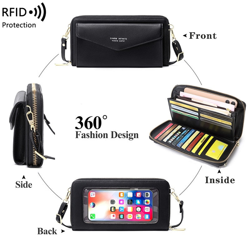 Mini Shoulder Bag Touch Screen Mobile Phone Transparent Bag