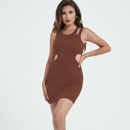 Asymmetric Sleeveless Hollow out Dress