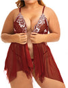 Plus Size Lace Set Chemise Nightgown