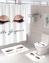Stylish Rose Gold Eyelash Makeup Print Bath Curtain