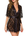 Lace See-through Nightgown With a Deep V-neck