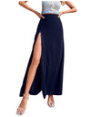 Open Side Split High Waist Maxi Skirt
